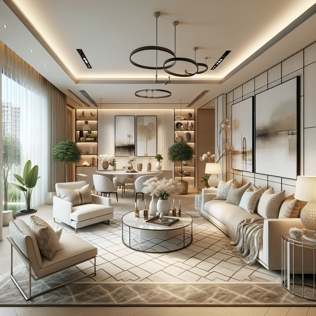 Modern living room with stylish furniture and decor